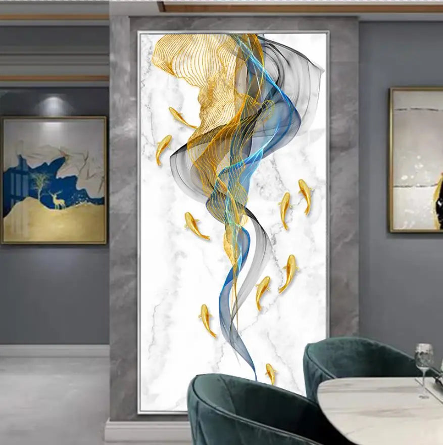 Golden Deer Abstract Canvas Print