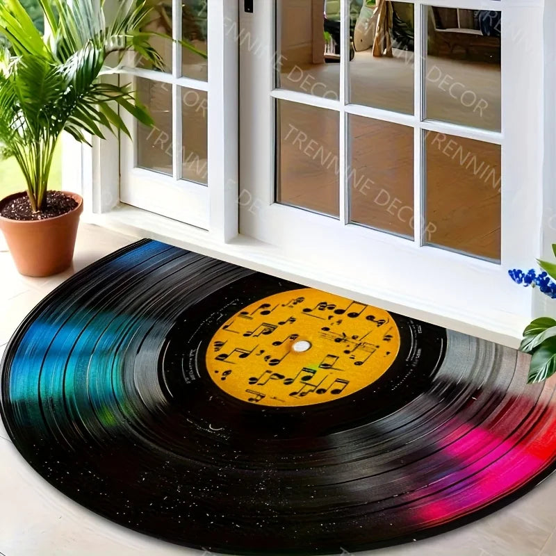 Retro Vinyl Record Half-Round Doormat