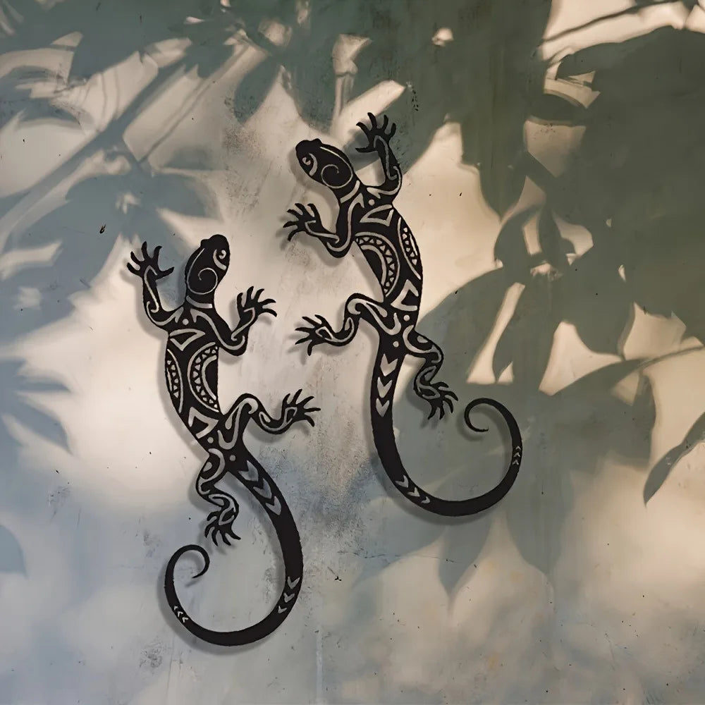 Wrought Iron Gecko Wall Art (Set of 2)