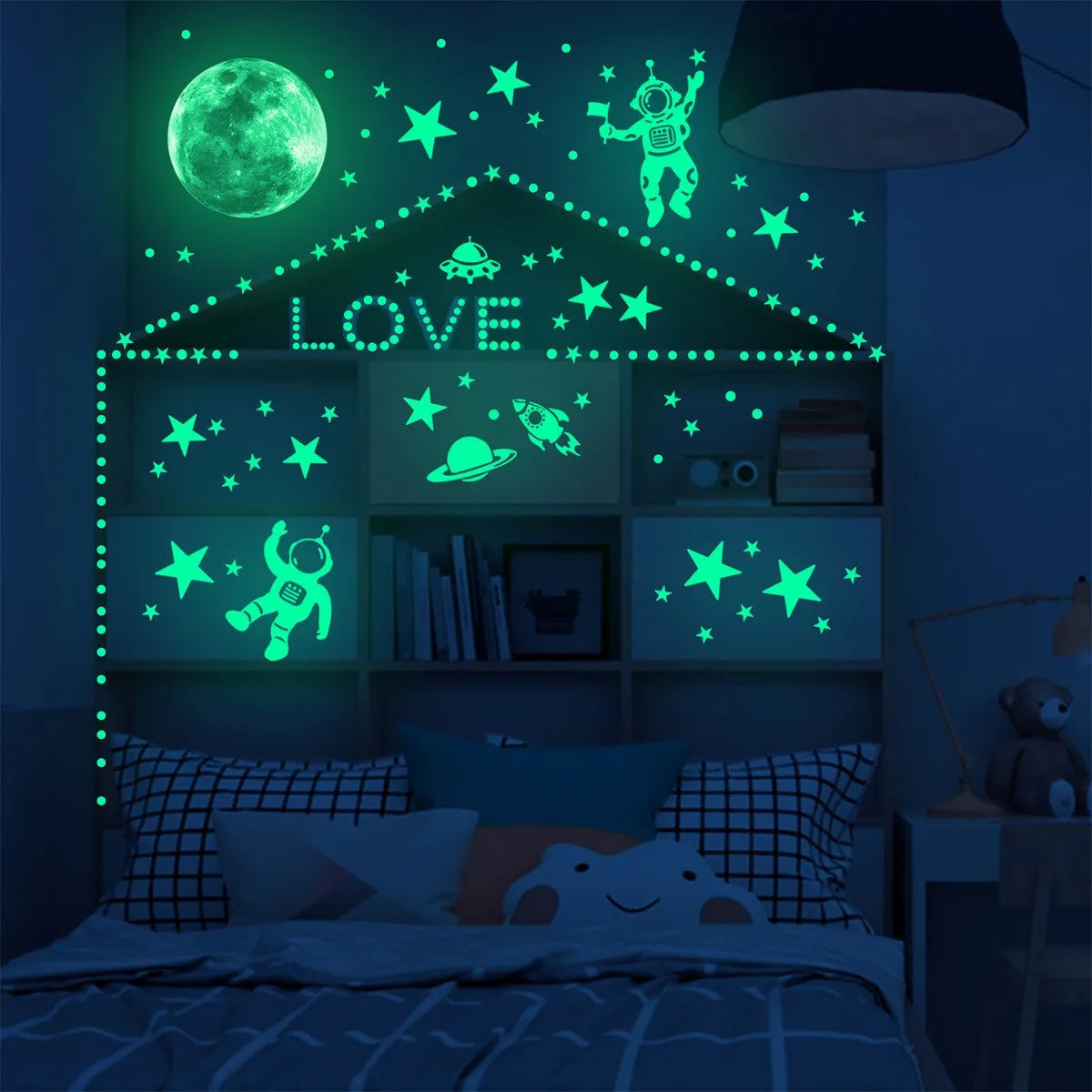 Glow-in-the-Dark Moon & Stars Wall Stickers