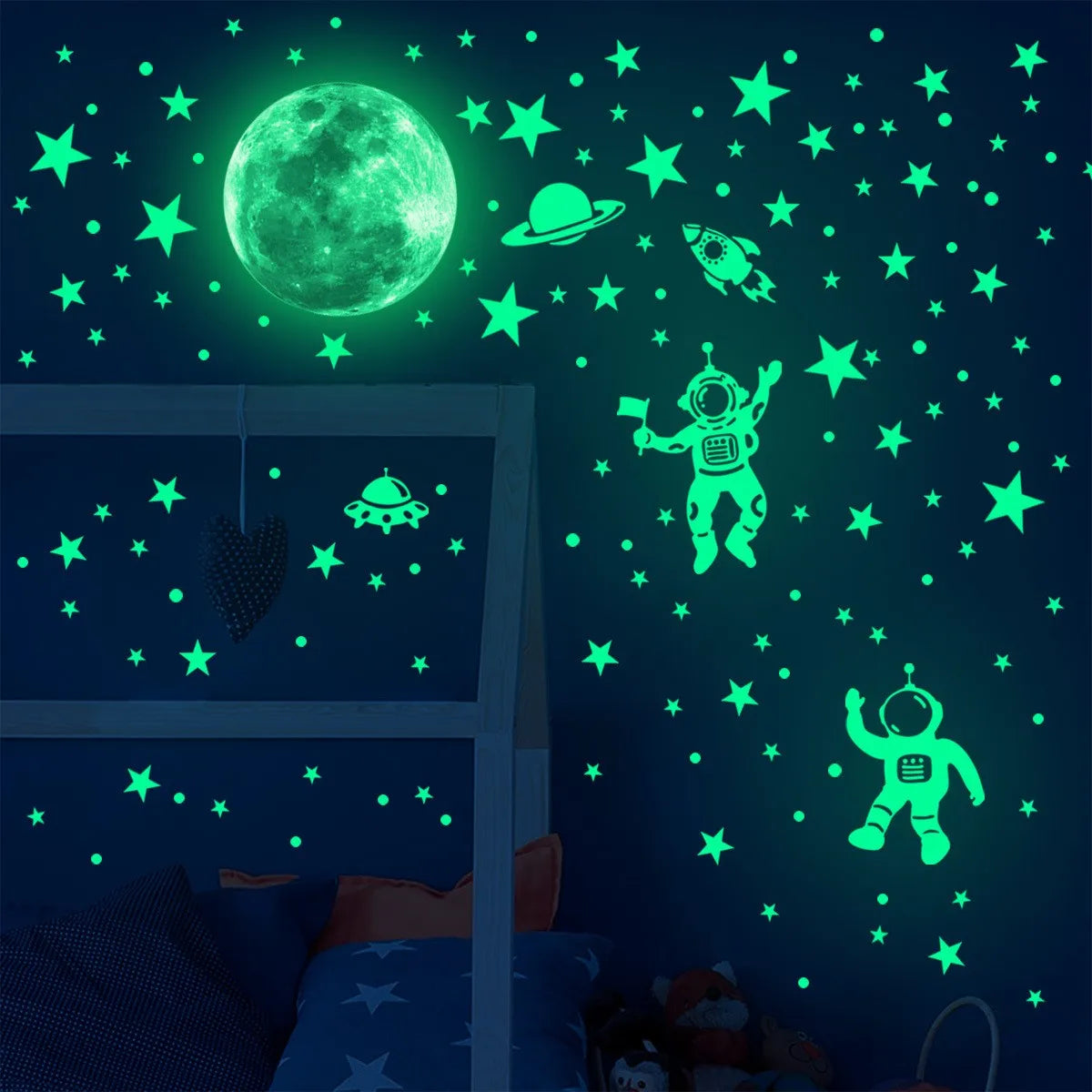 Glow-in-the-Dark Moon & Stars Wall Stickers