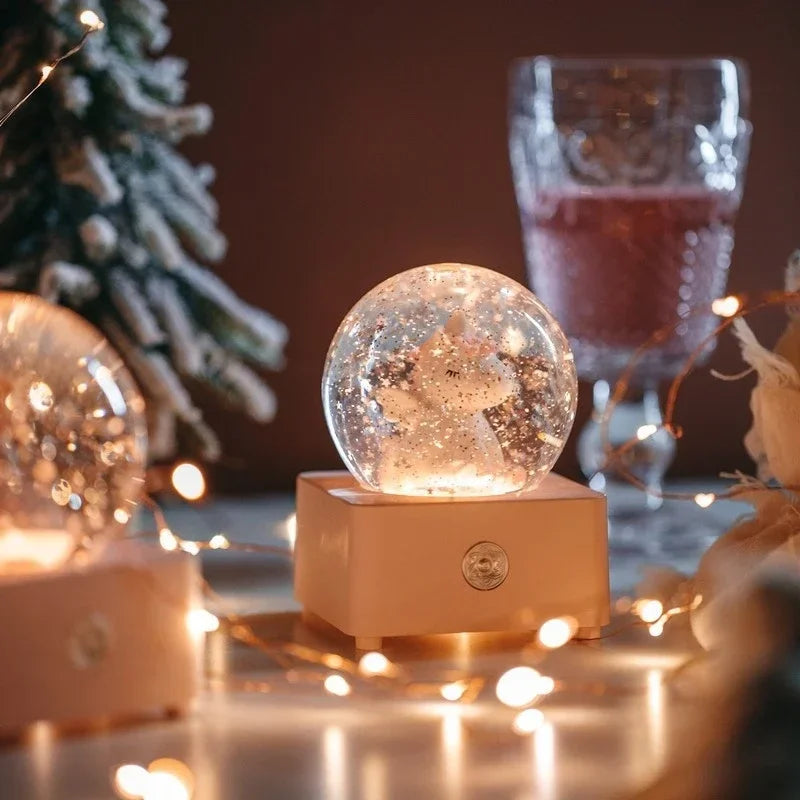 Unicorn Snow Globe Music Box Night Light