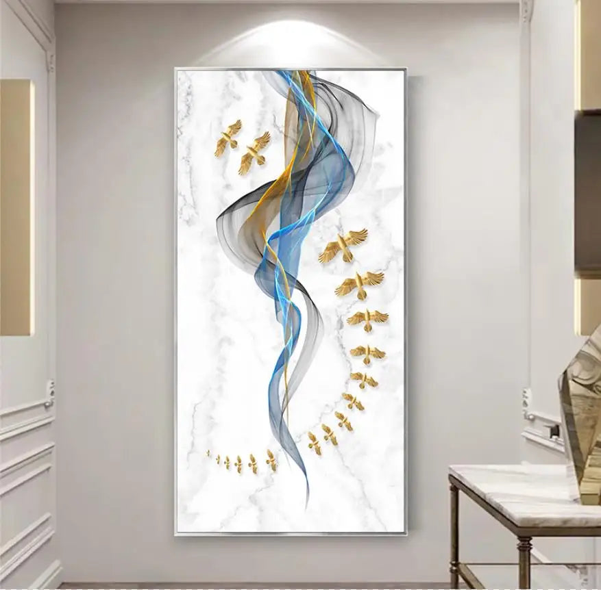 Golden Deer Abstract Canvas Print