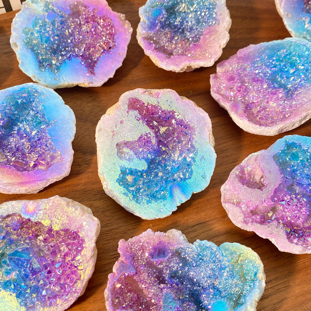 Aura White Agate Crystal Stone