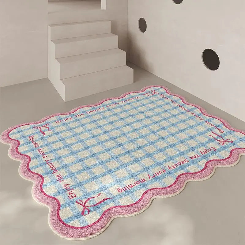 Bow Detail Faux Cashmere Bedroom Rug