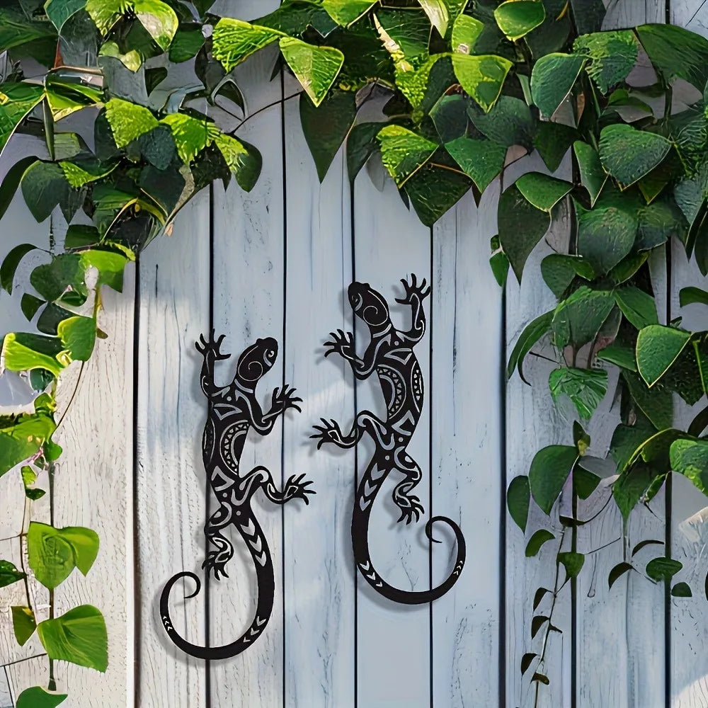 Wrought Iron Gecko Wall Art (Set of 2)