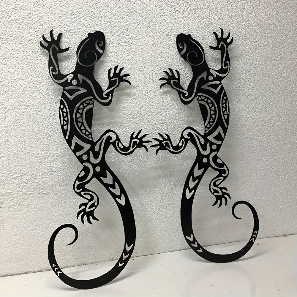 Wrought Iron Gecko Wall Art (Set of 2)