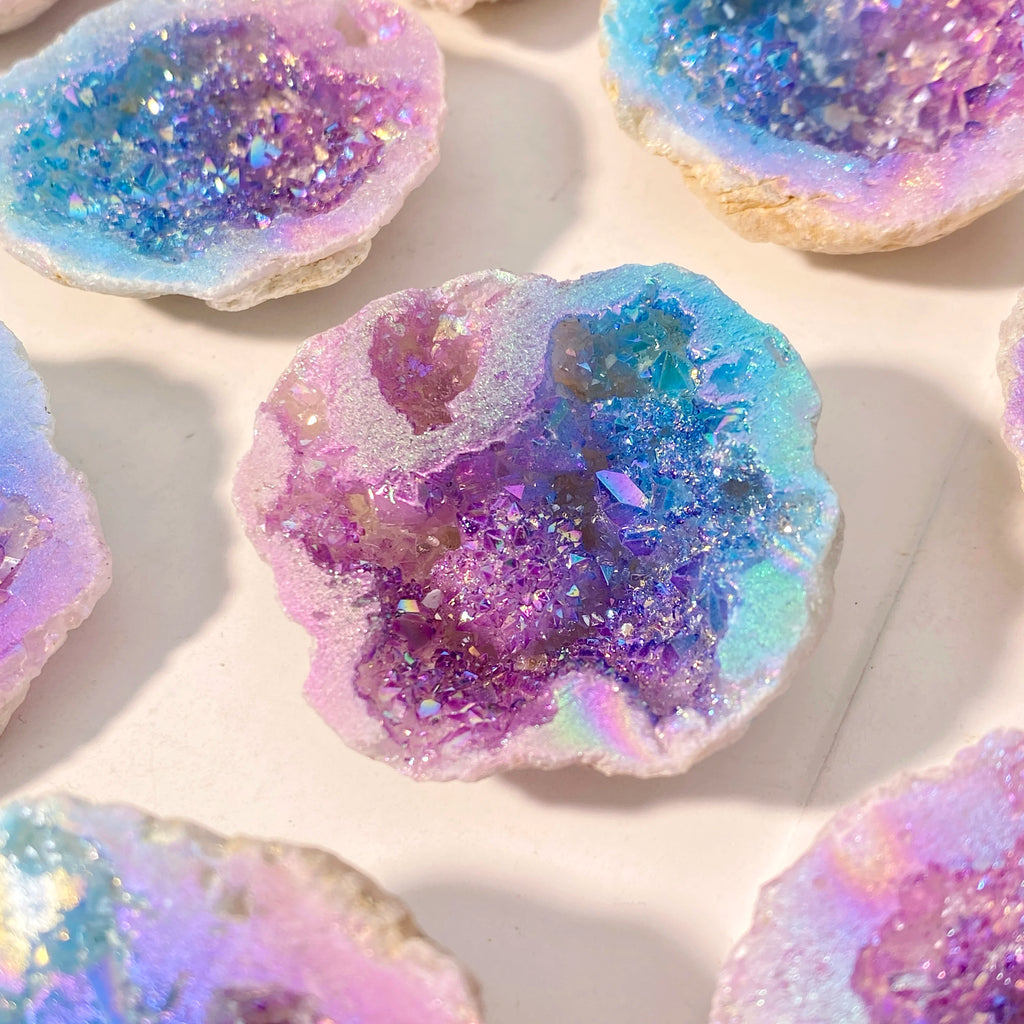 Aura White Agate Crystal Stone