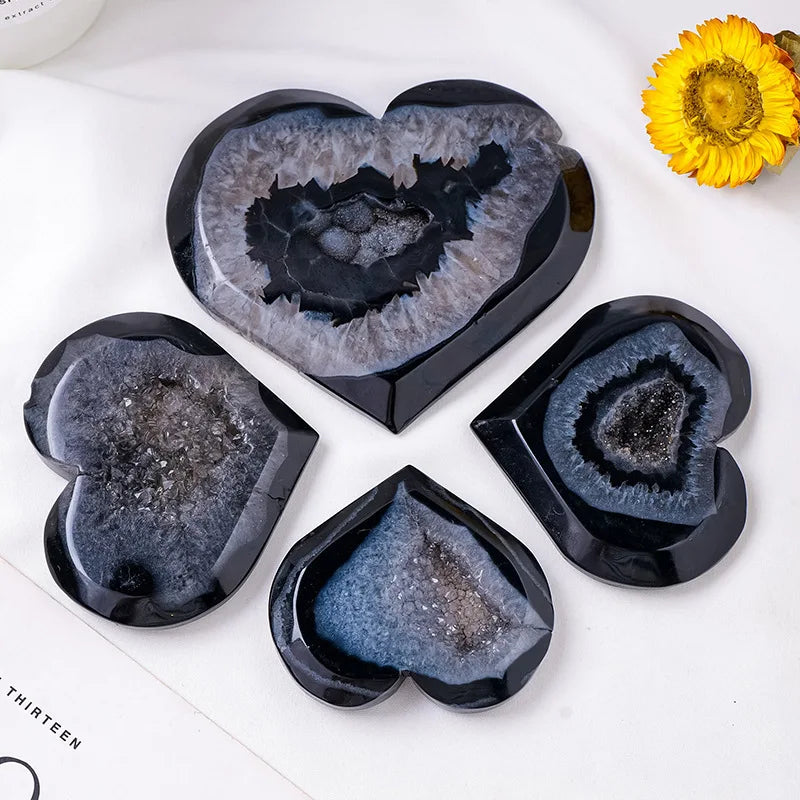 Black Agate Heart Crystal