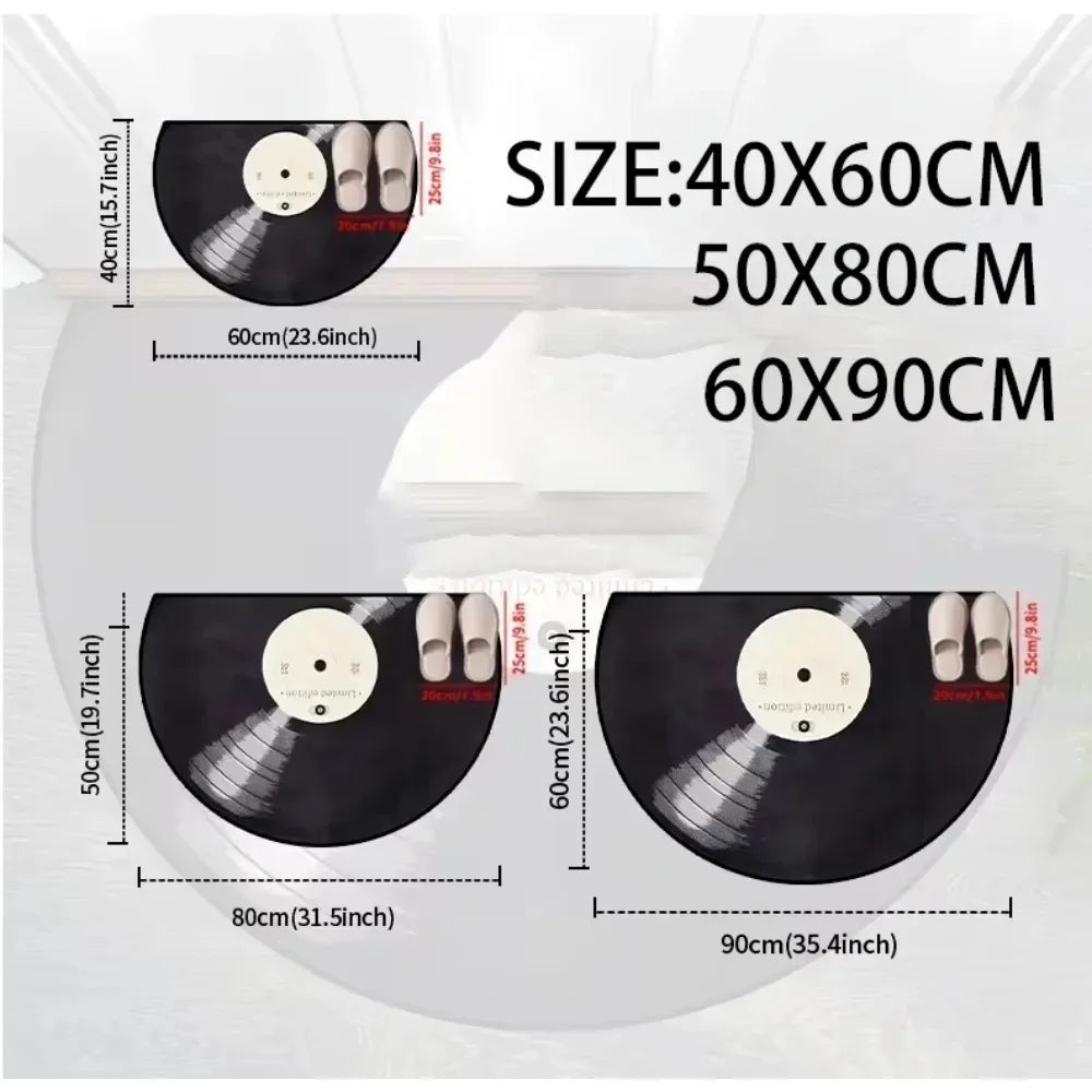 Retro Vinyl Record Half-Round Doormat