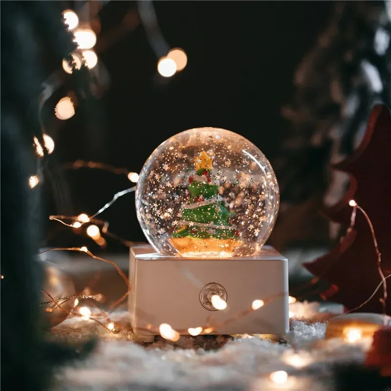 Unicorn Snow Globe Music Box Night Light