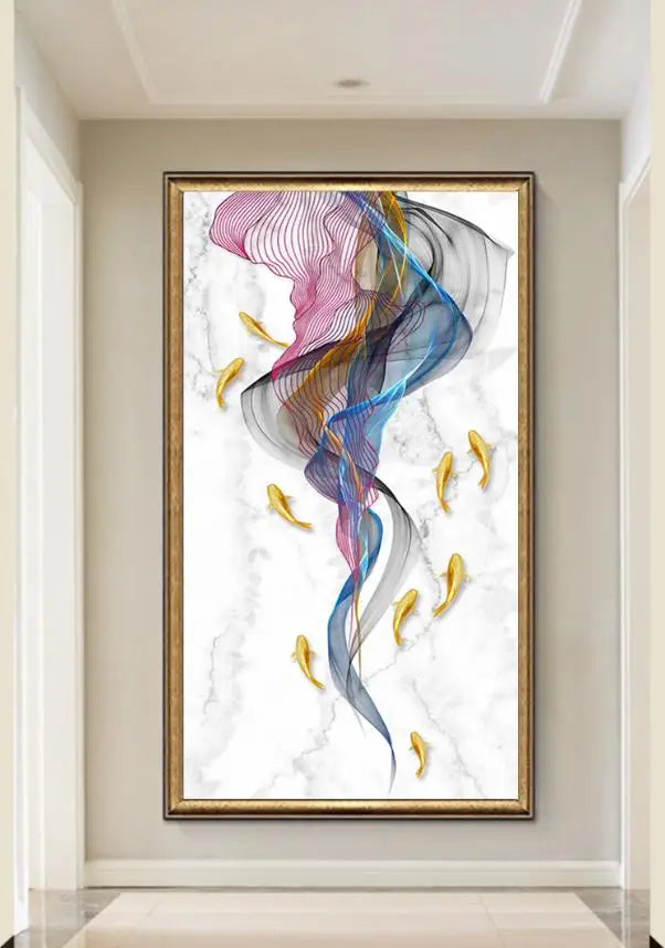Golden Deer Abstract Canvas Print