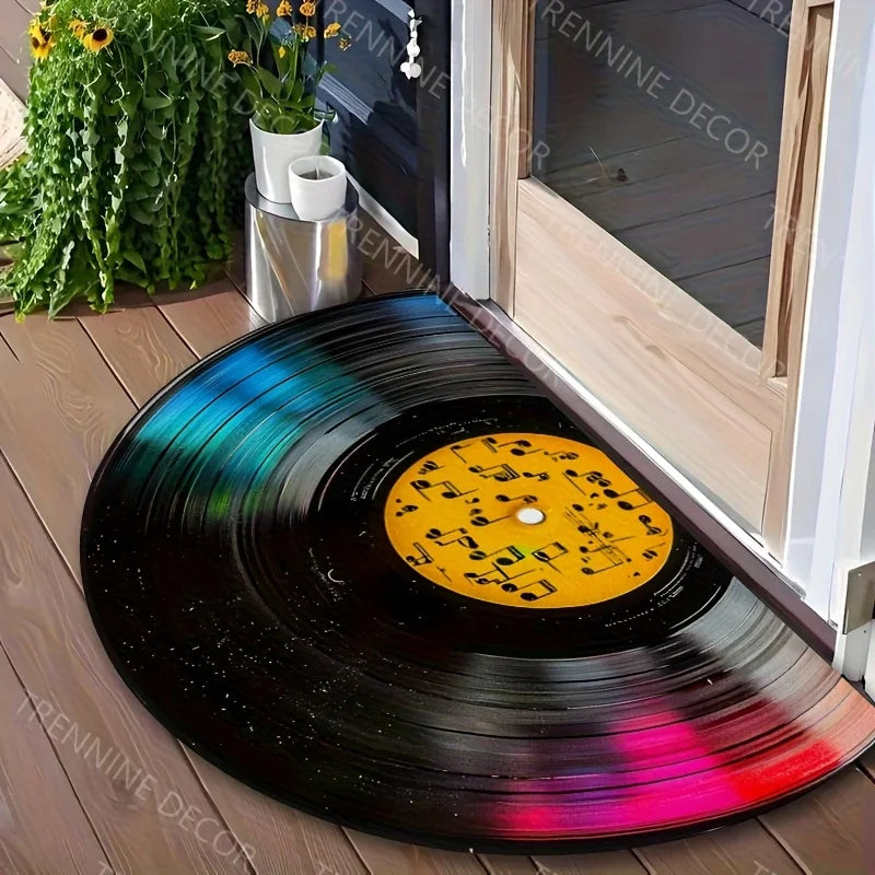 Retro Vinyl Record Half-Round Doormat