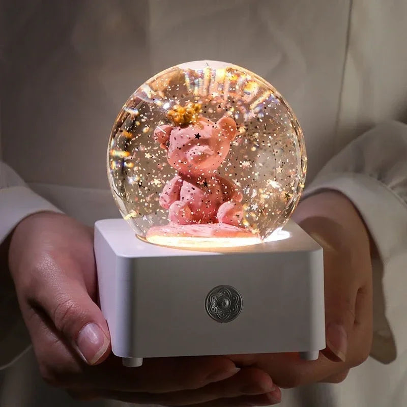 Unicorn Snow Globe Music Box Night Light