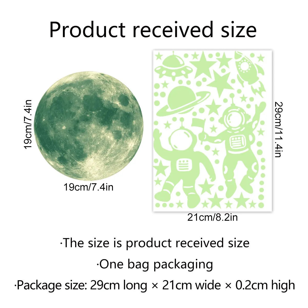 Glow-in-the-Dark Moon & Stars Wall Stickers