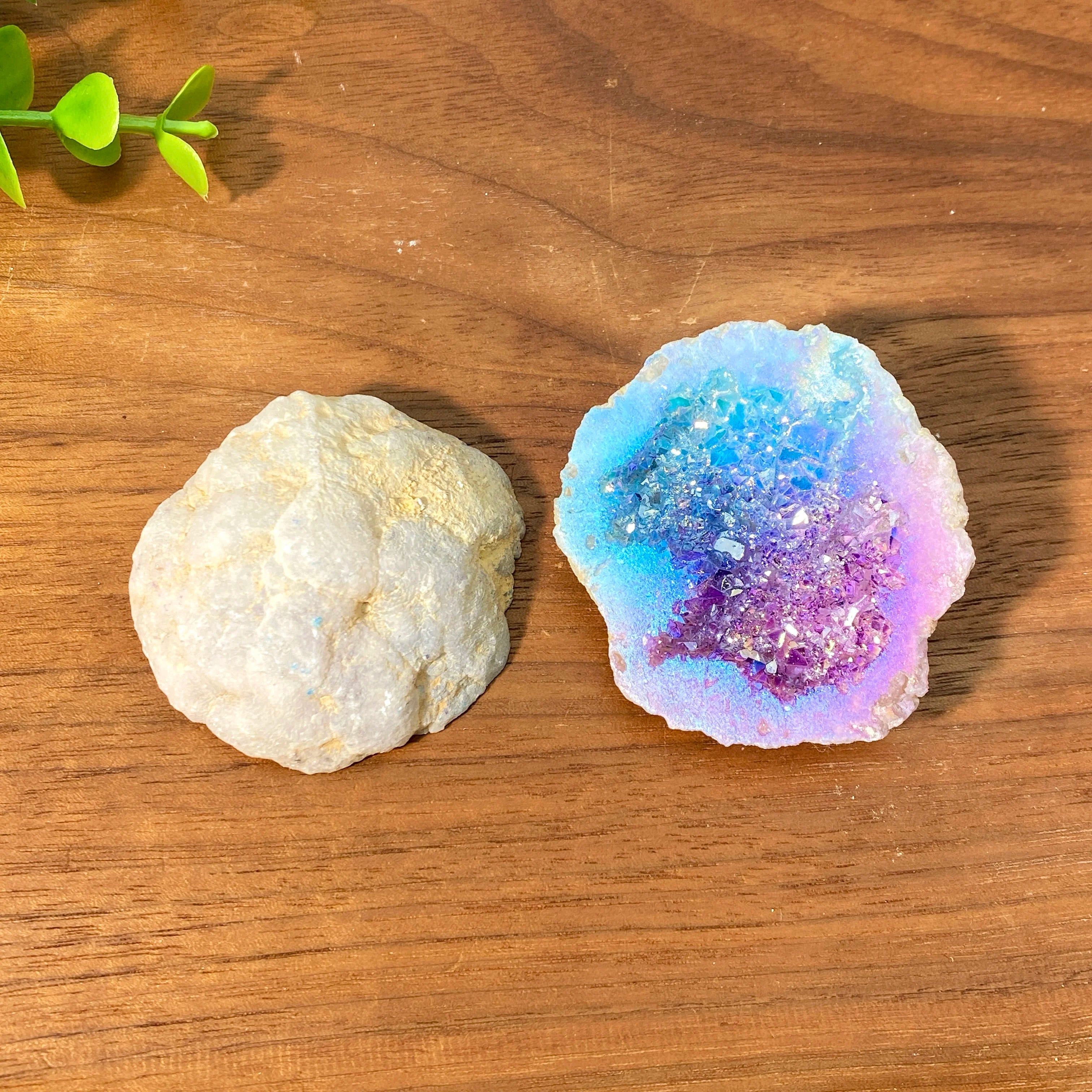 Aura White Agate Crystal Stone
