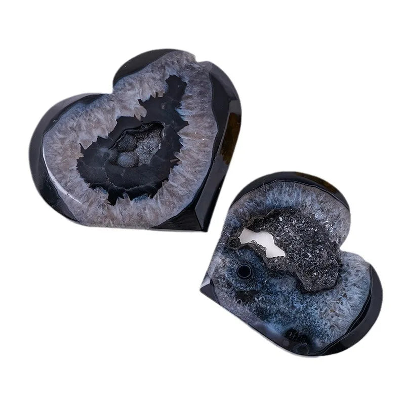 Black Agate Heart Crystal